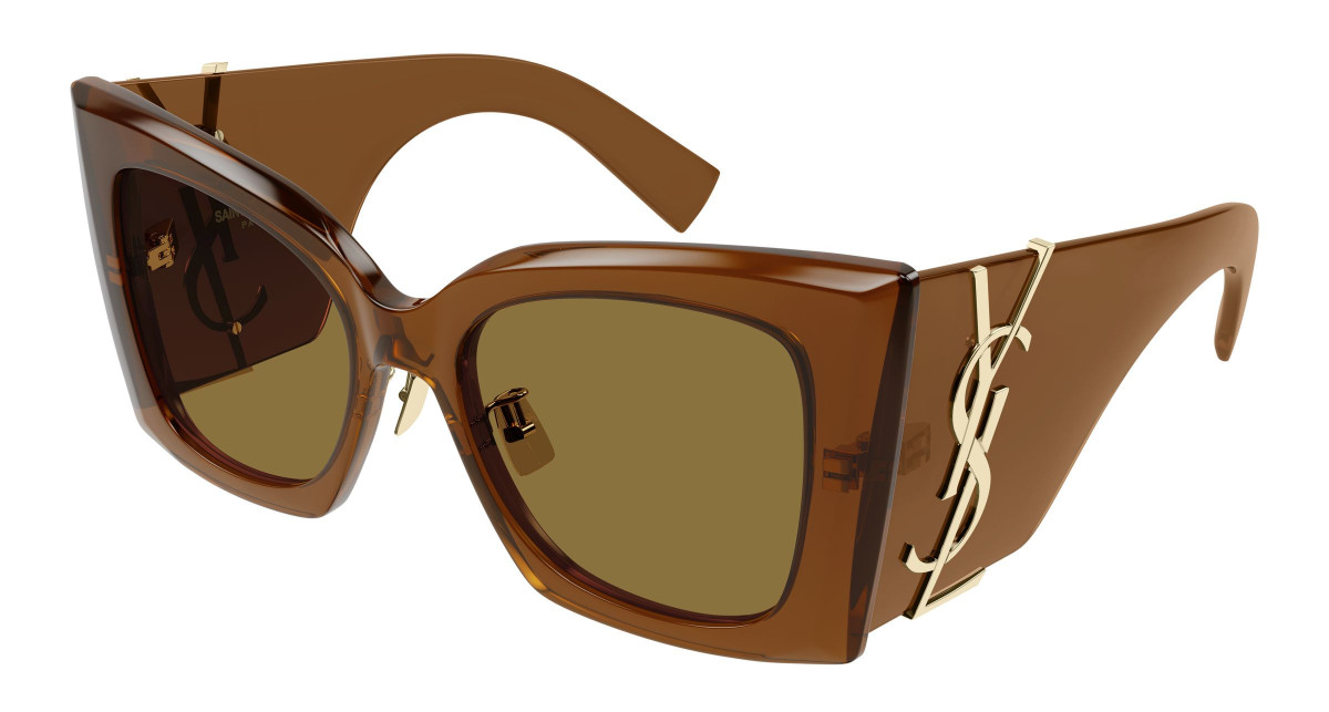 Saint Laurent Sunglasses SL M119/F BLAZE CRYSTAL 001 Brown